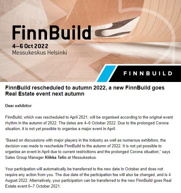 Nytt schema för Finnbuild!